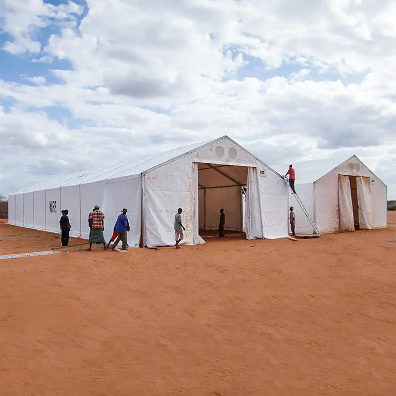 IFRC/ICRC/WFP/IOM Standard Fire-Retardant UV resistens 10x24m Tabernaculum Mobile Repono Unitates (MSU)