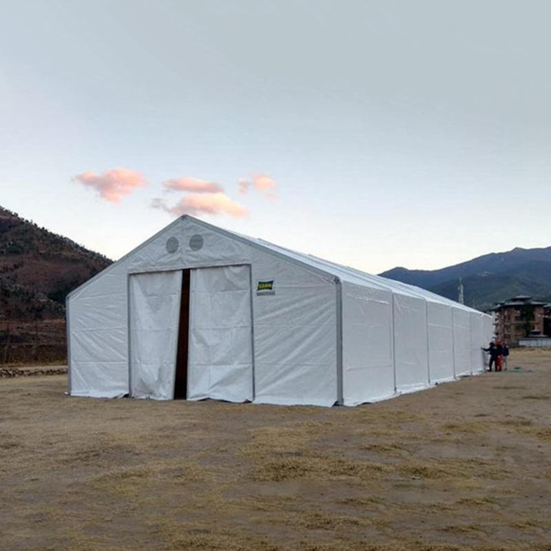 IFRC/ICRC/WFP/IOM Standard Fire-Retardant UV resistens 10x24m Tabernaculum Mobile Repono Unitates (MSU)