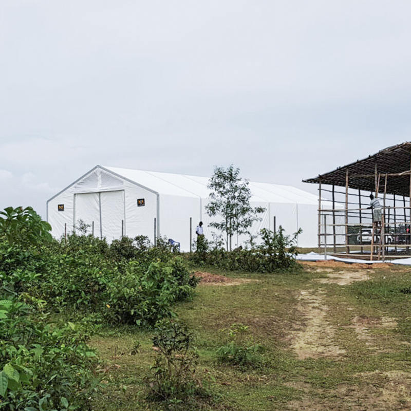 IFRC/ICRC/WFP/IOM Standard Fire-Retardant UV resistens 10x24m Tabernaculum Mobile Repono Unitates (MSU)