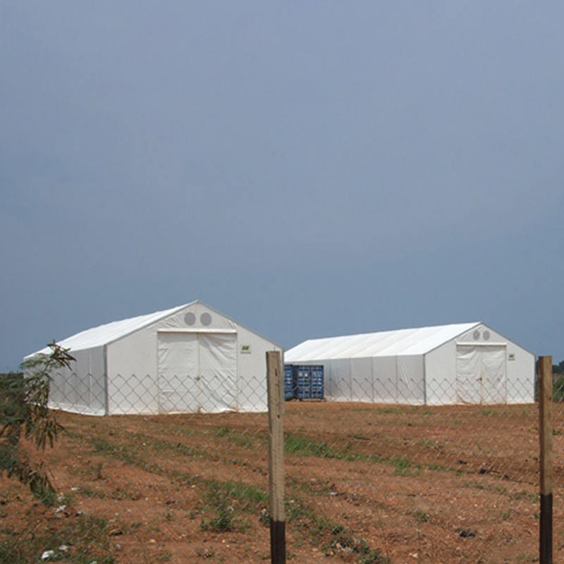 IFRC/ICRC/WFP/IOM Standard Fire-Retardant UV resistens 10x24m Tabernaculum Mobile Repono Unitates (MSU)