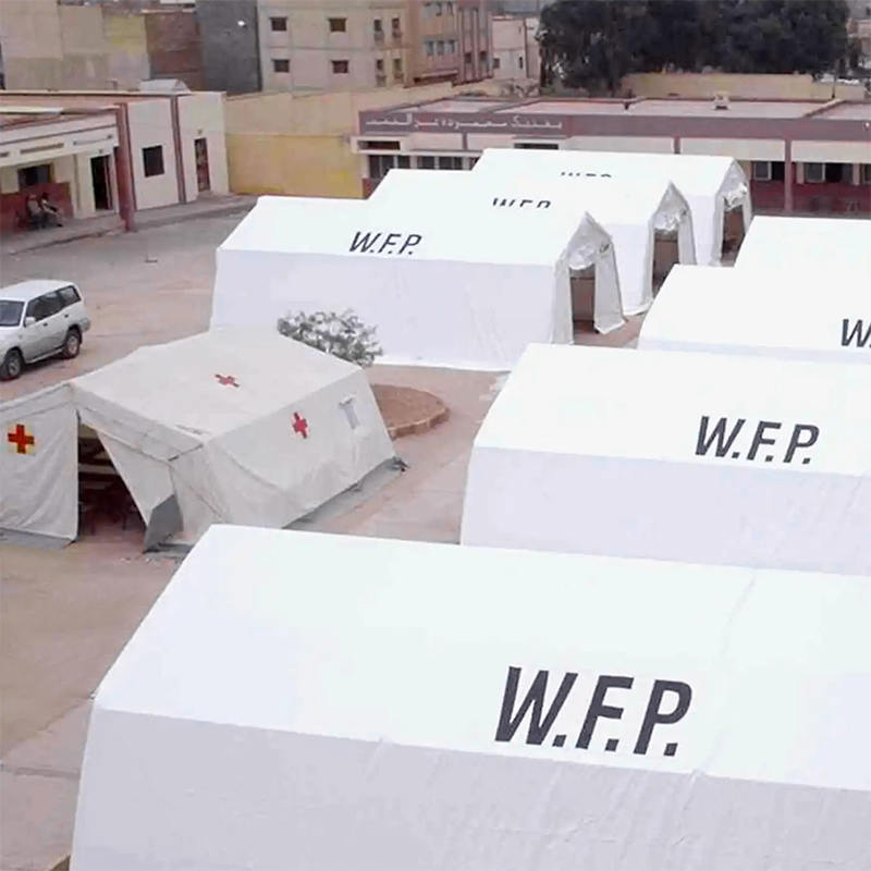 IFRC/ICRC/WFP/IOM Standard Fire-Retardant UV resistens 10x24m Tabernaculum Mobile Repono Unitates (MSU)