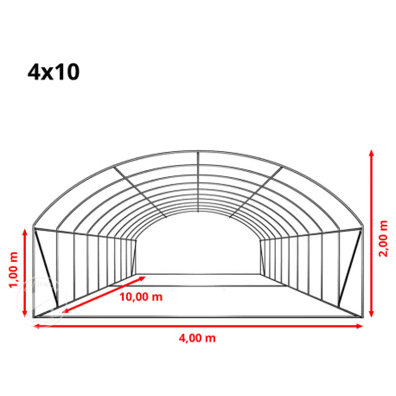 4x8x2m Foil Tunnels Roundtop High cuniculum CONSERVATORIUM