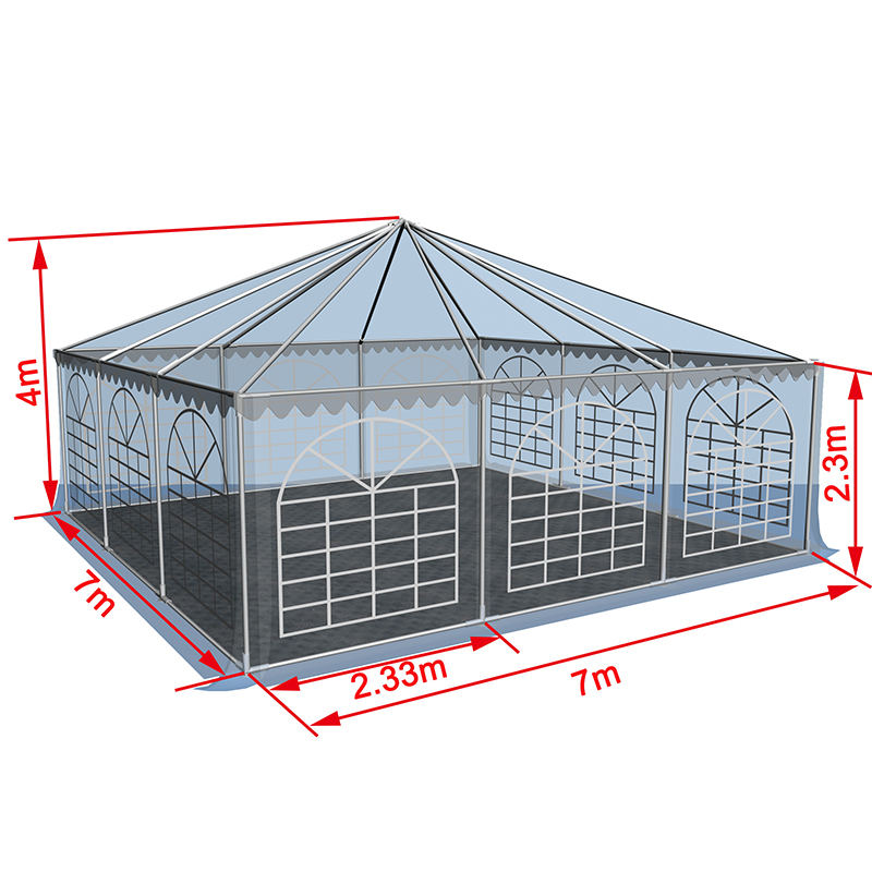 7x7-2.3m Gravis Officium Gazebo Pagoda Marquee Portable Pavilion Tentorium